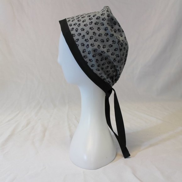 Paw Prints Surgical Scrub Cap Dental Chemo Hat - Picture 3 of 4